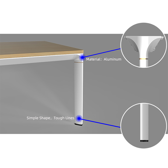 Office Workstations Desk with Metal Frame Metal Aluminum Table Legs Furniture (LF89B)