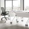 Commerical Furniture Folding Table With Wheels For Meeting Room (TINGBY)